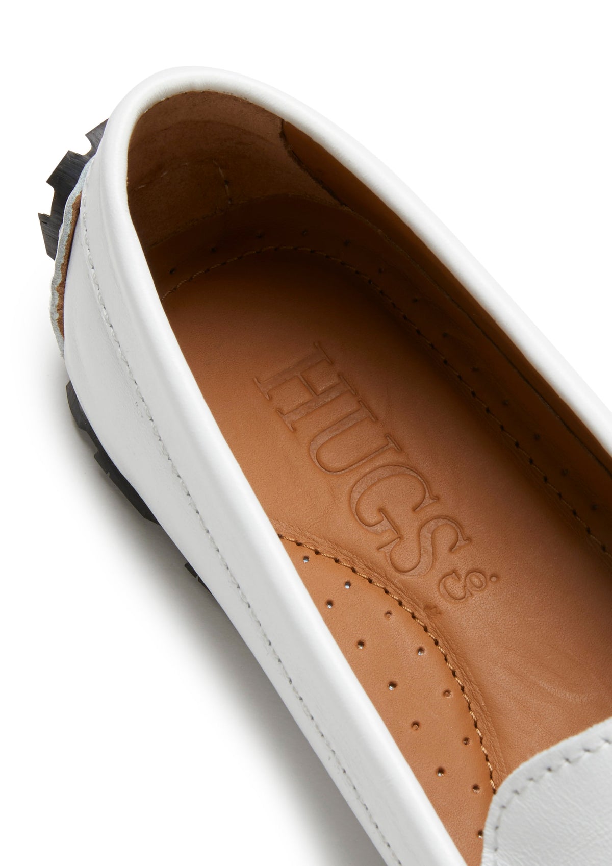 Women's Tyre Sole Penny Loafers, White Leather