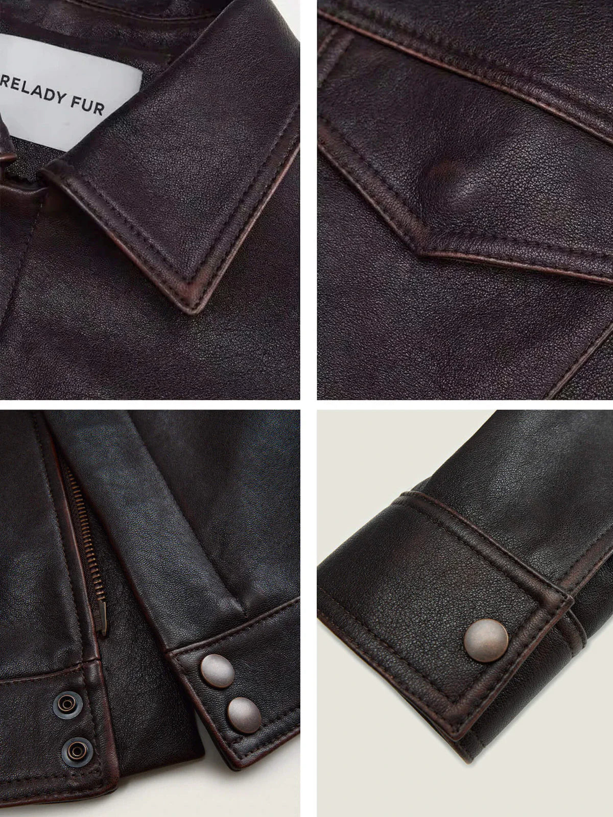 Women's Imported First-Layer Suede Sheepskin Short Autumn Leather Jacket