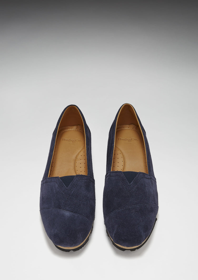 Alpargatas Chukka para mujer, ante azul marino