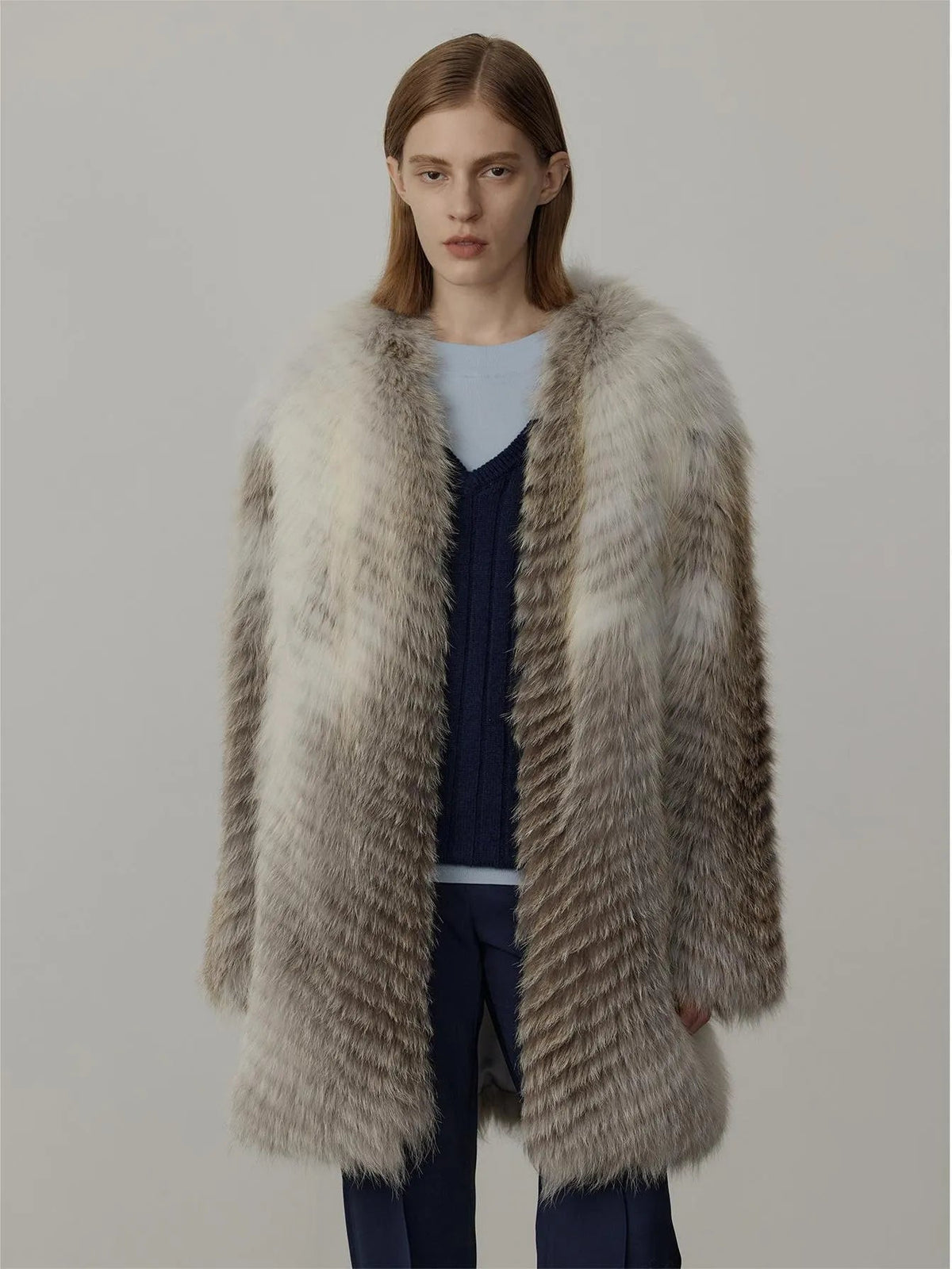 Yukino Dream Imported Colorful Fox Fur Coat From Finland