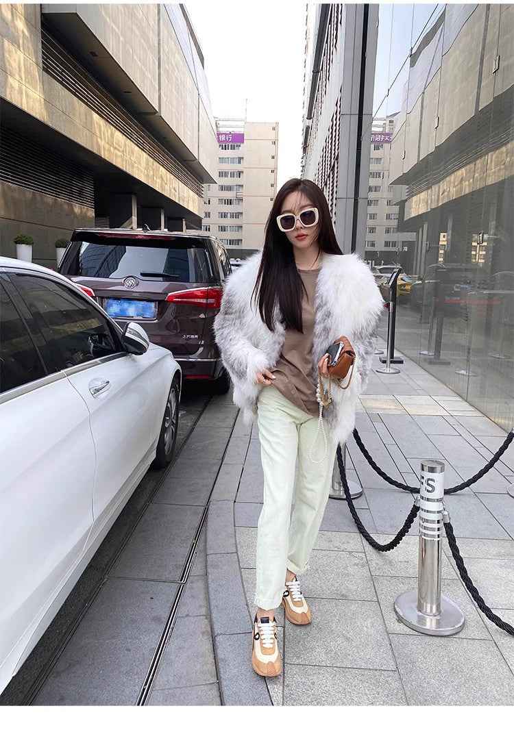 Yukino Dream Imported Colorful Fox Fur Coat From Finland