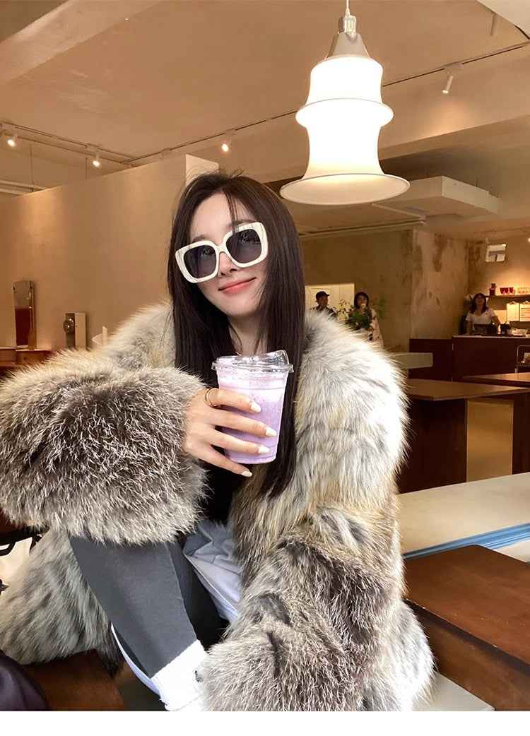 Yukino Dream Imported Colorful Fox Fur Coat From Finland
