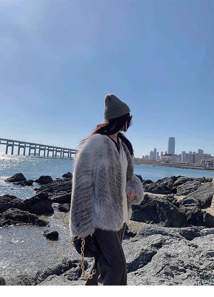 Yukino Dream Imported Colorful Fox Fur Coat From Finland
