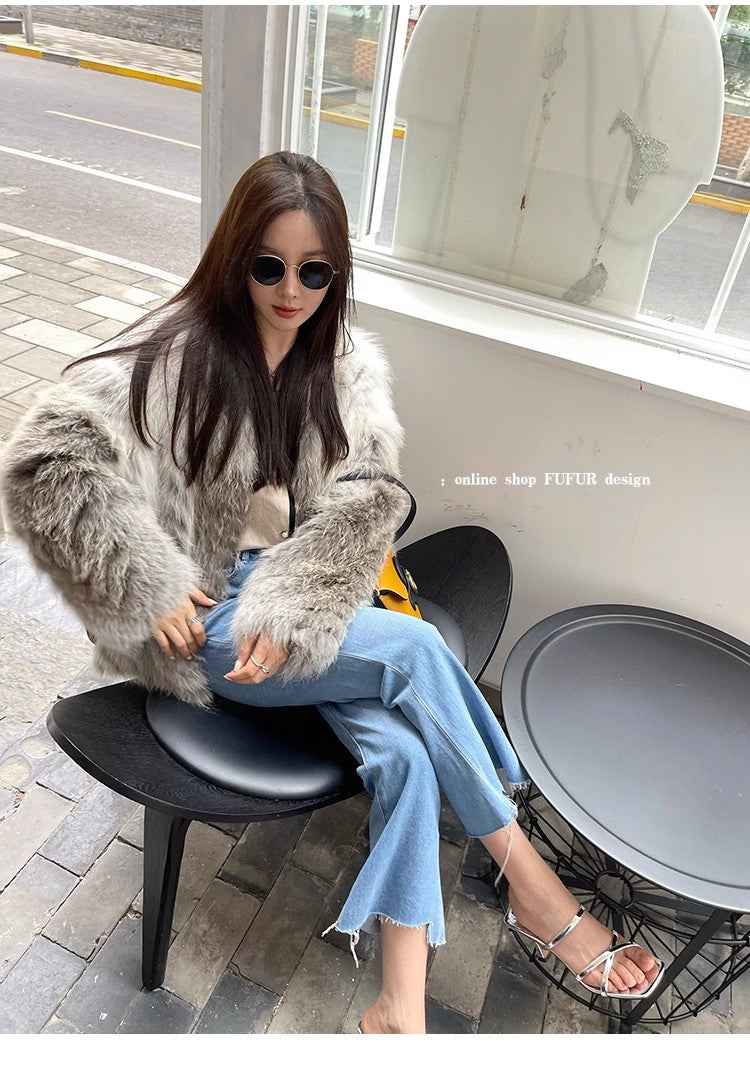 Yukino Dream Imported Colorful Fox Fur Coat From Finland