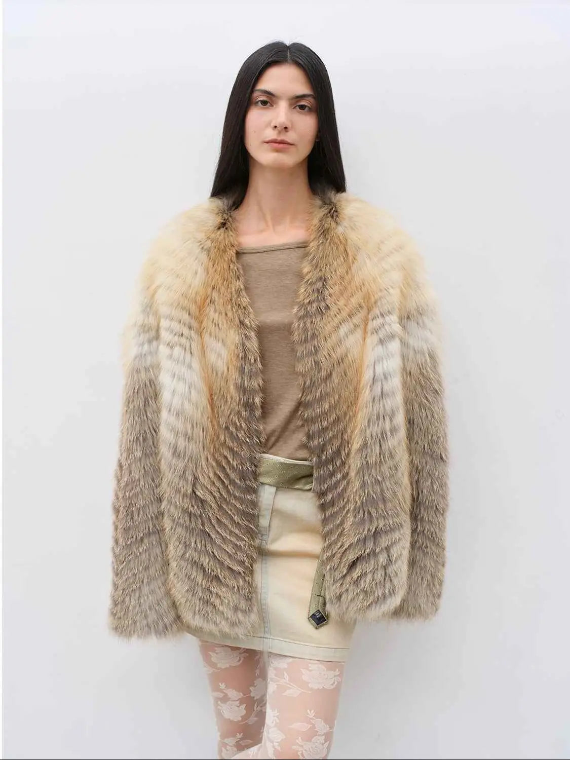 Yukino Dream Imported Colorful Fox Fur Coat From Finland