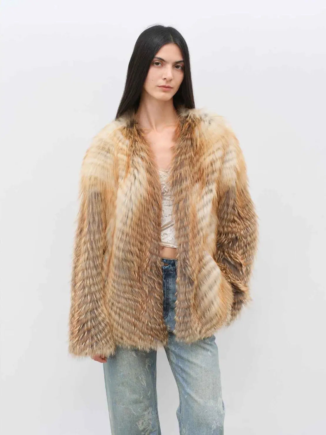 Yukino Dream Imported Colorful Fox Fur Coat From Finland